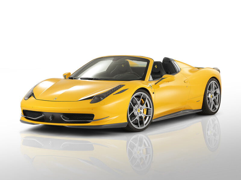 Yellow Ferrari Convertible — Clean, Modern