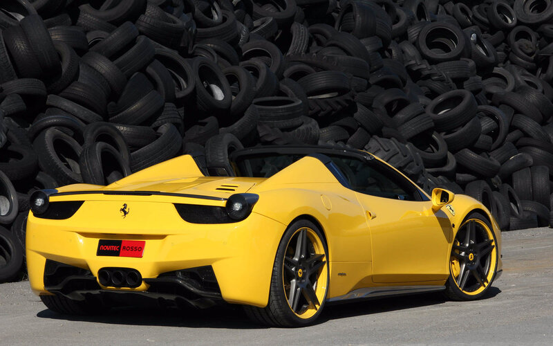 Yellow Ferrari Convertible — Dramatic, Afternoon
