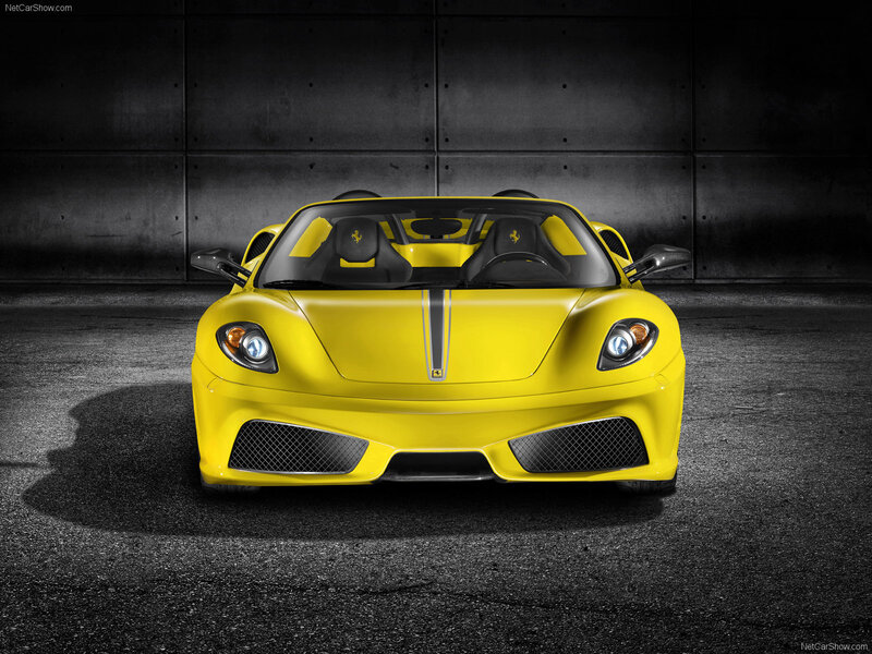 Yellow Ferrari Convertible — Dramatic, Photograph, Car, Wall