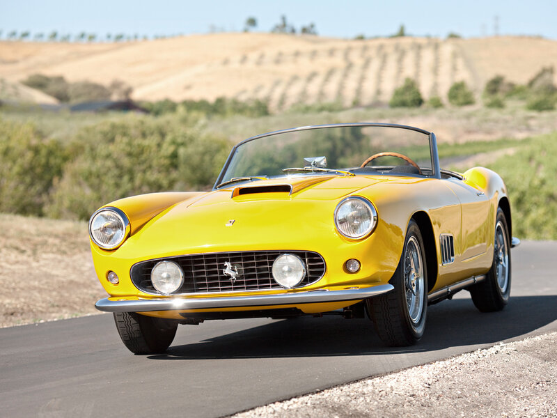 Yellow Ferrari Convertible — Serene, Afternoon