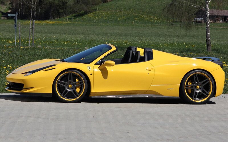 Yellow Ferrari Convertible — Serene, Spring