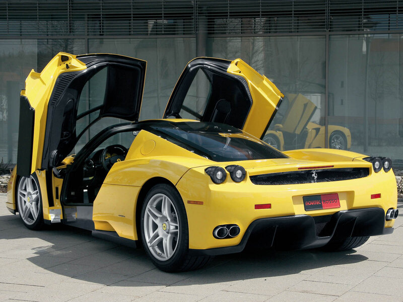 Yellow Ferrari Enzo — Dramatic, Afternoon