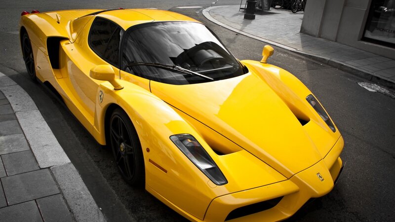 Yellow Ferrari Enzo — Dramatic