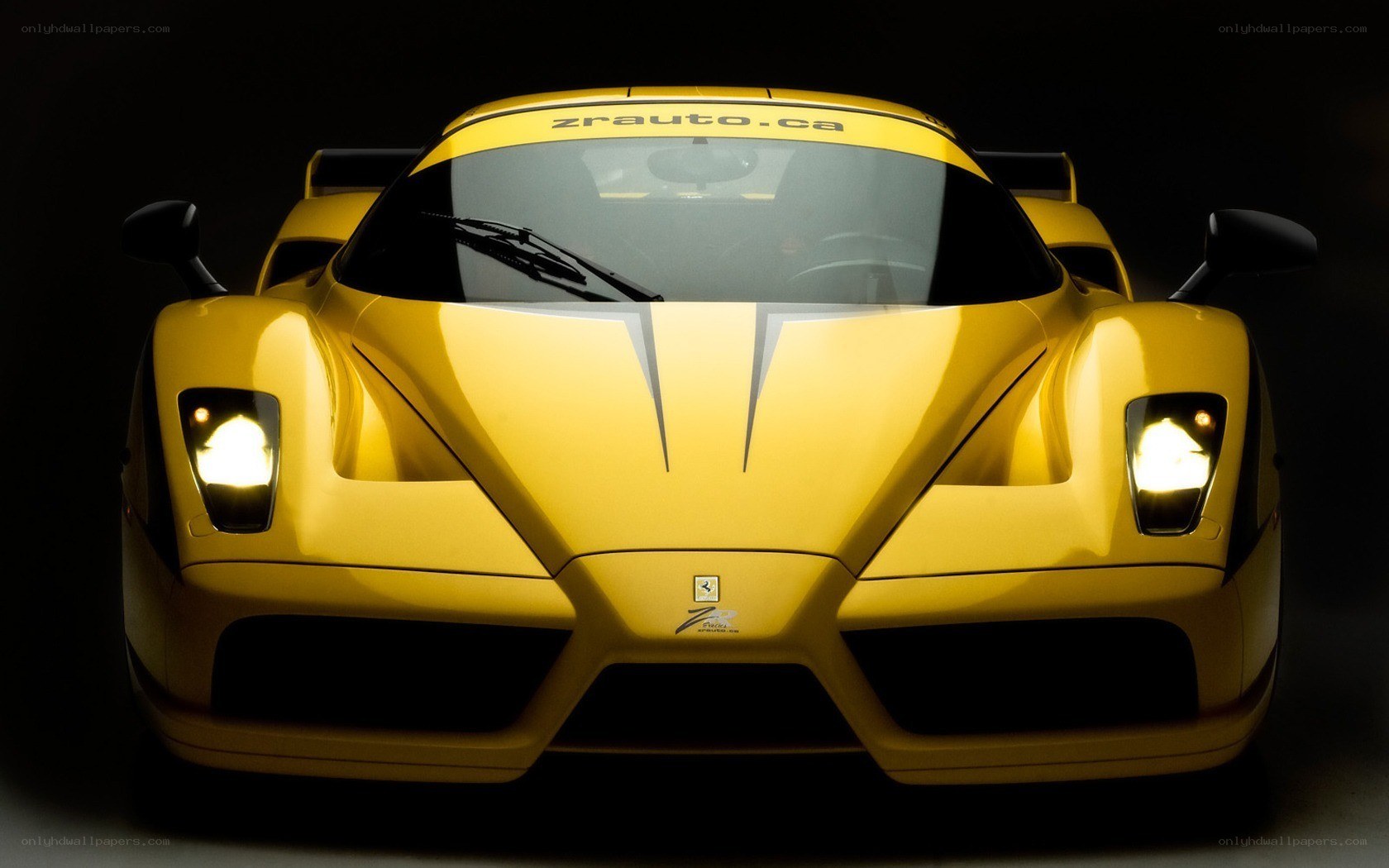Yellow Ferrari Enzo front view