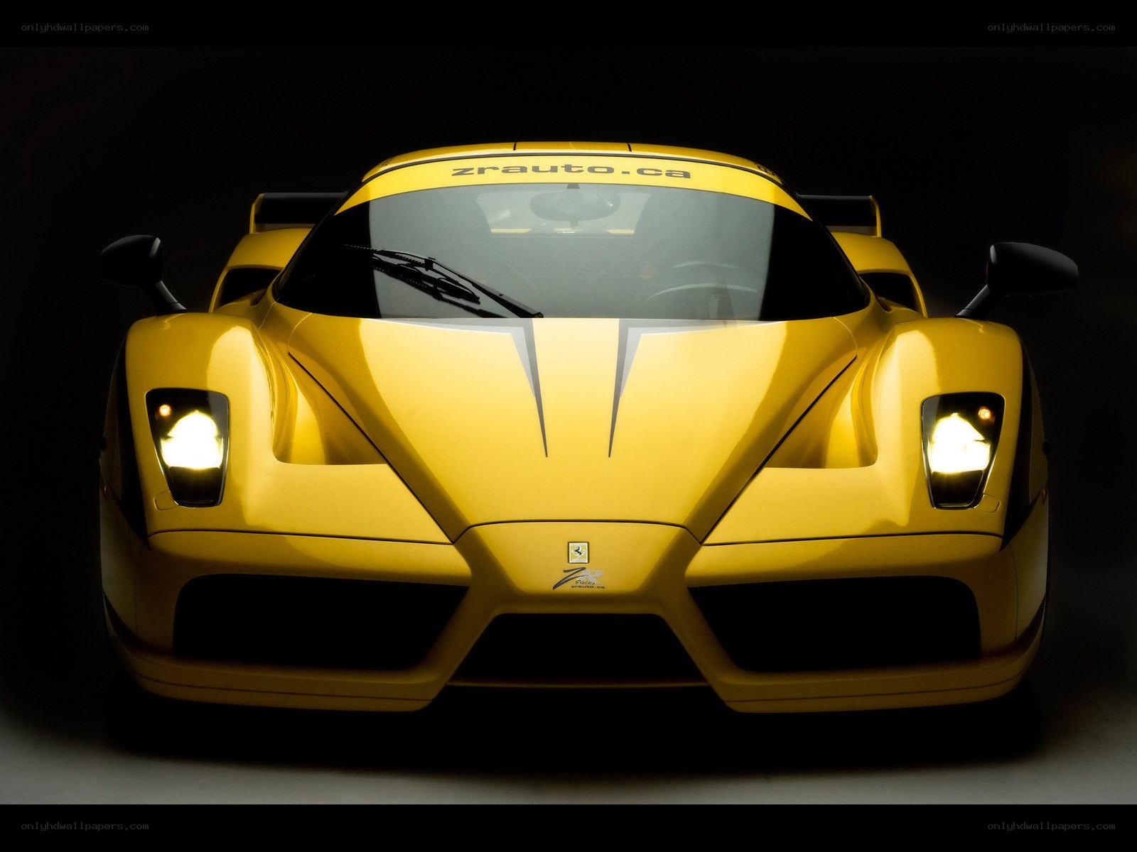 yellow ferrari enzo front view