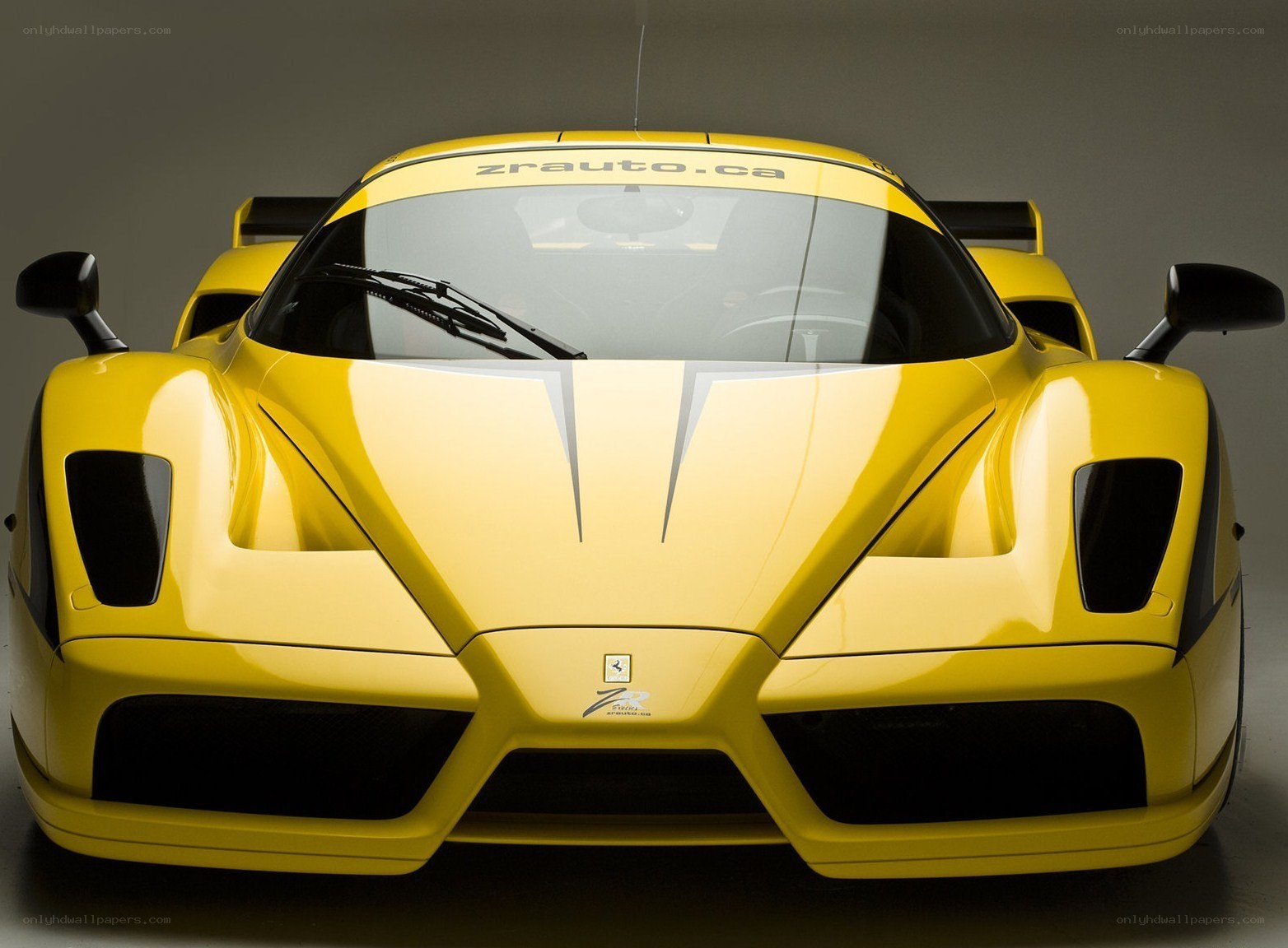 Yellow Ferrari Enzo front view