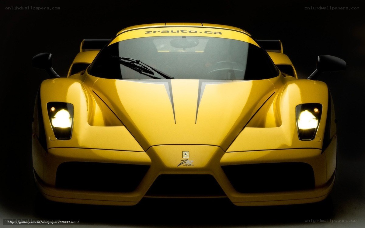 Yellow Ferrari Enzo front view