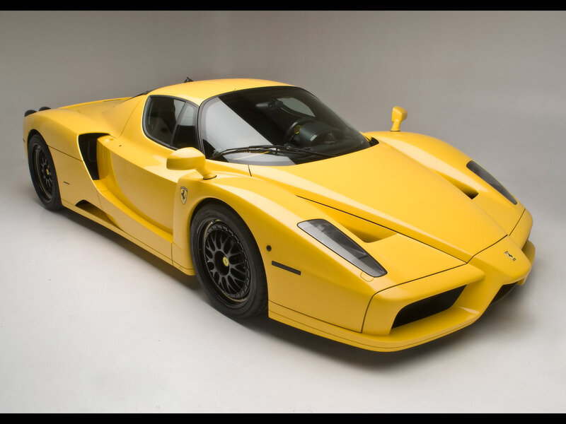 Yellow Ferrari Enzo sports car