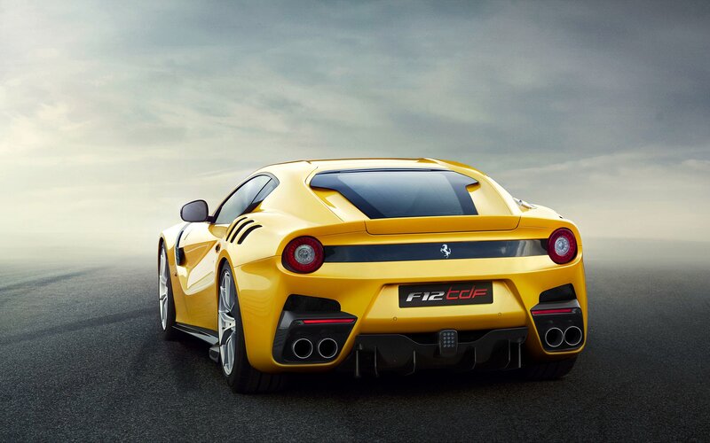 Yellow Ferrari F12 Tdf
