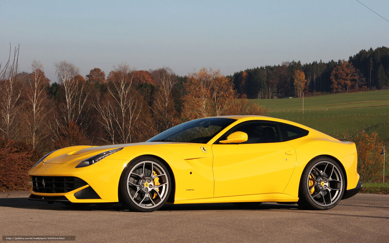 Yellow Ferrari F12berlinetta