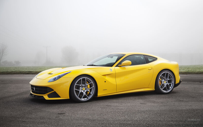 Yellow Ferrari F12berlinetta — Misty