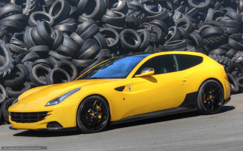 Yellow Ferrari FF — Dramatic, Afternoon