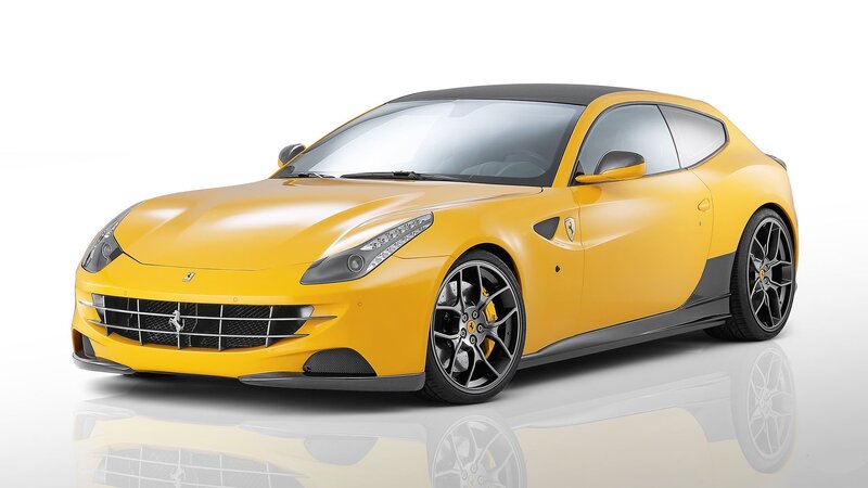 Yellow Ferrari FF sports car