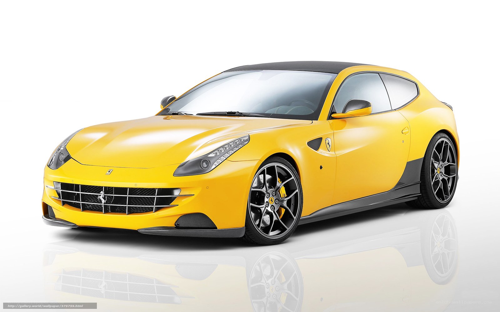 Yellow Ferrari FF sports car