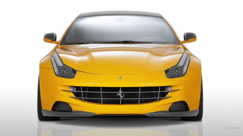 yellow ferrari front view