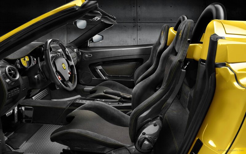 Yellow Ferrari interior