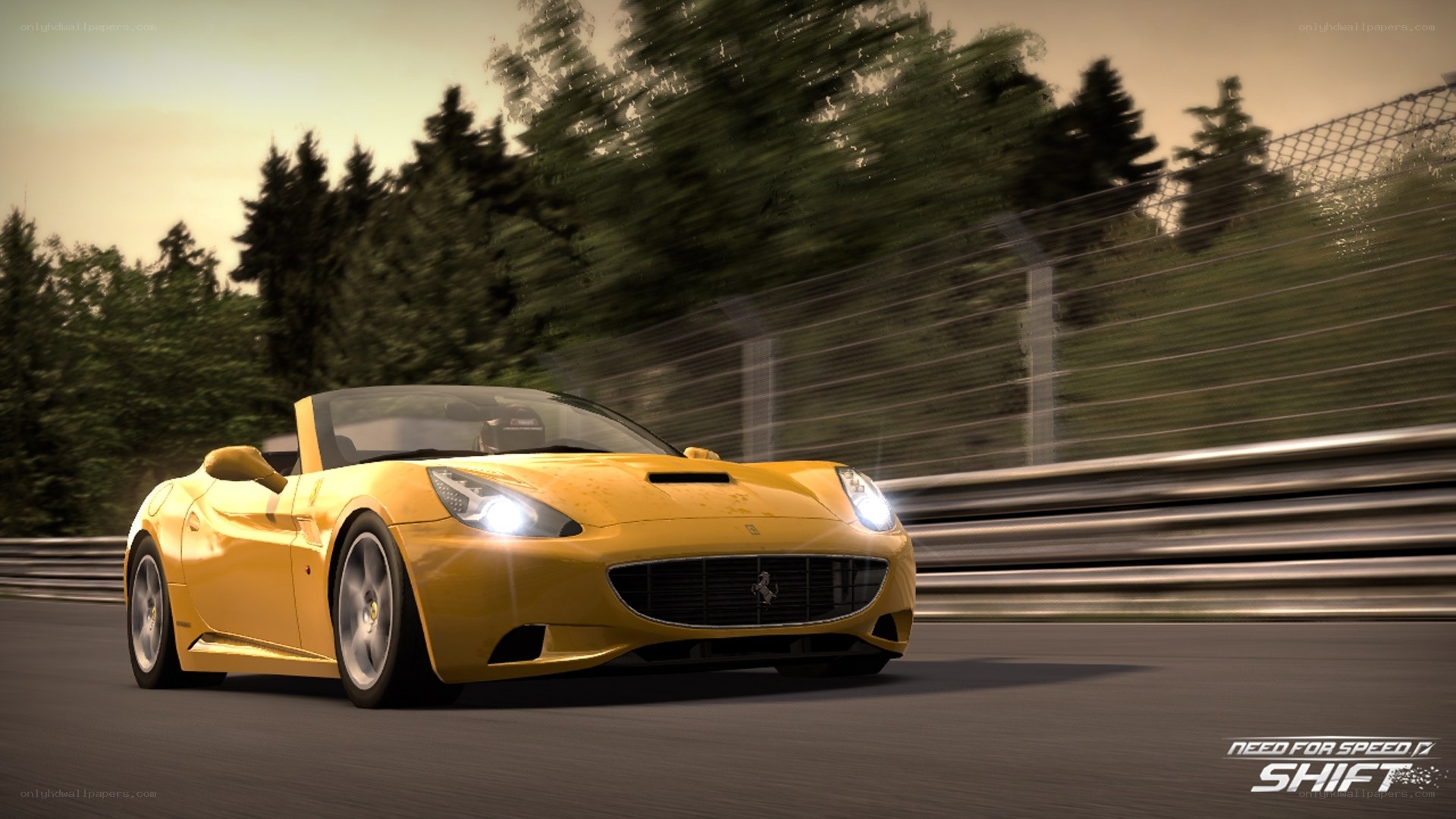 yellow ferrari on racetrack