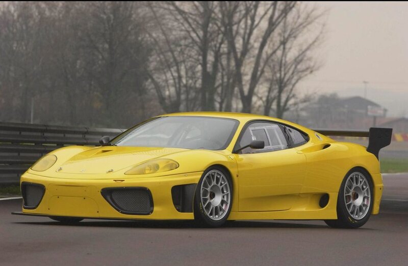 Yellow Ferrari race car