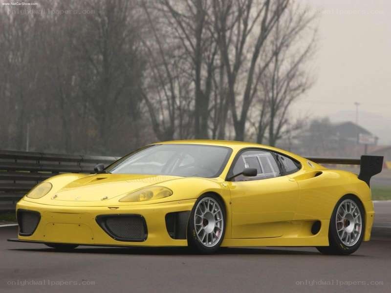 yellow ferrari race car