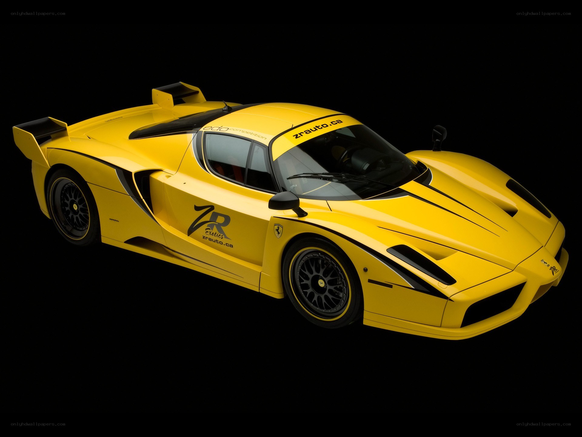 Yellow Ferrari race car