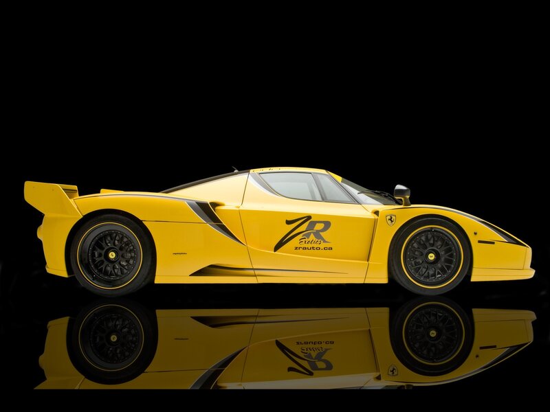 yellow ferrari race car