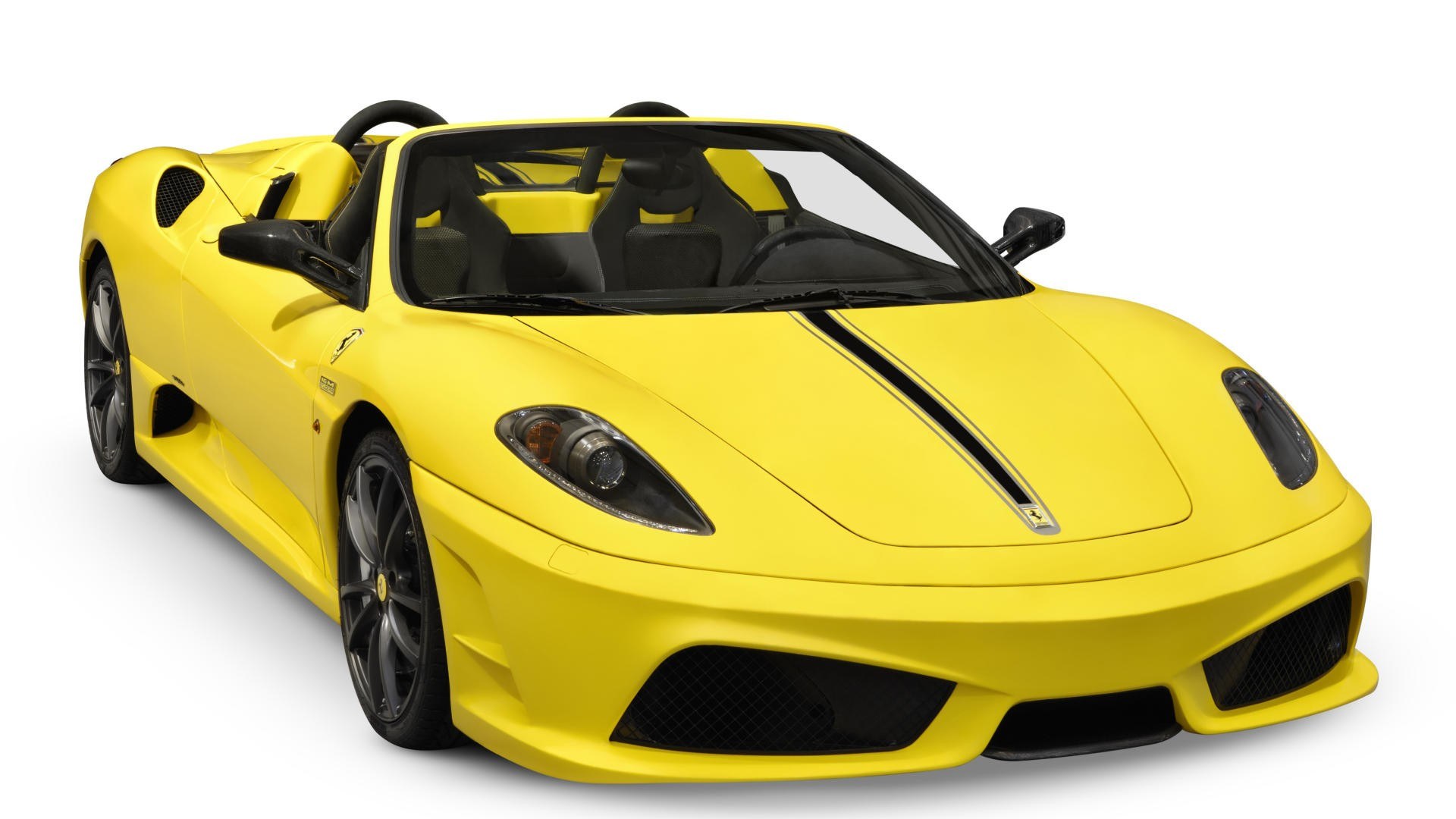 yellow ferrari roadster