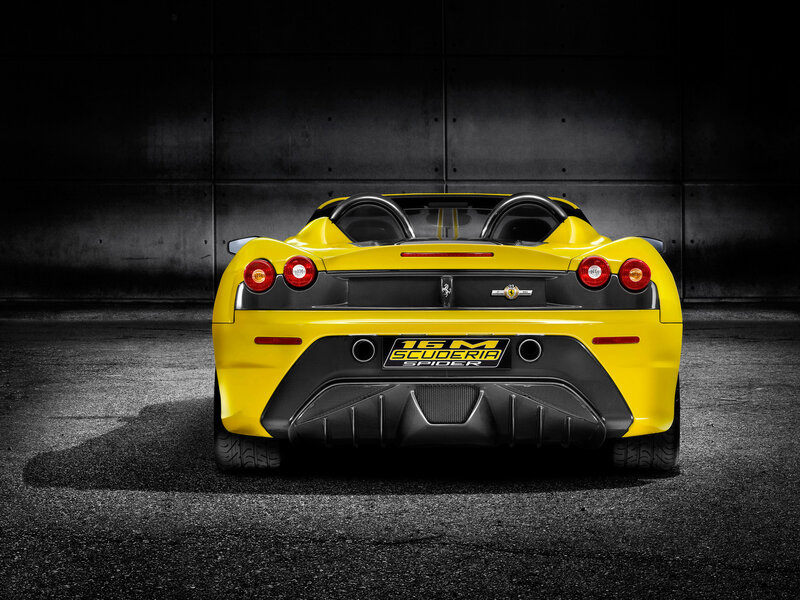 Yellow Ferrari Scuderia — Dramatic