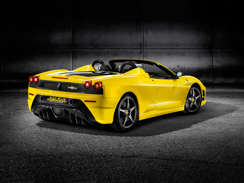 Yellow Ferrari Spider — Dramatic, Photograph, Car