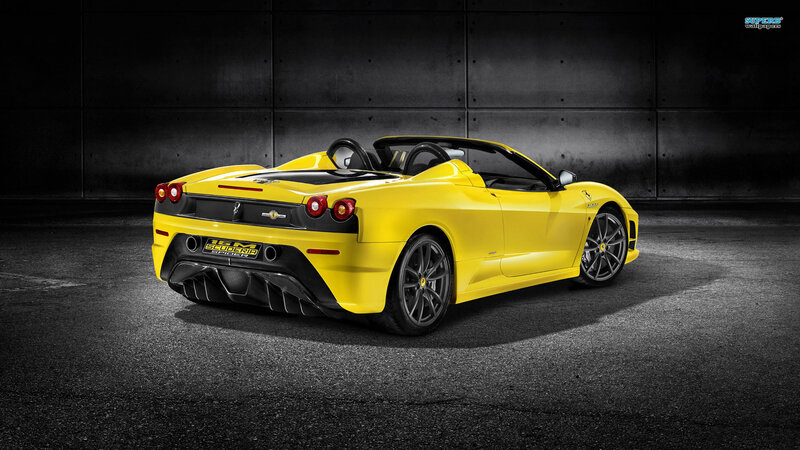 Yellow Ferrari Spider — Dramatic, Photograph