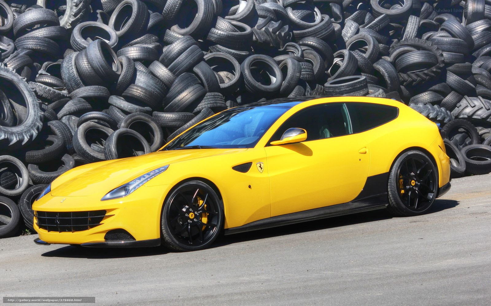 Yellow Ferrari sports car
