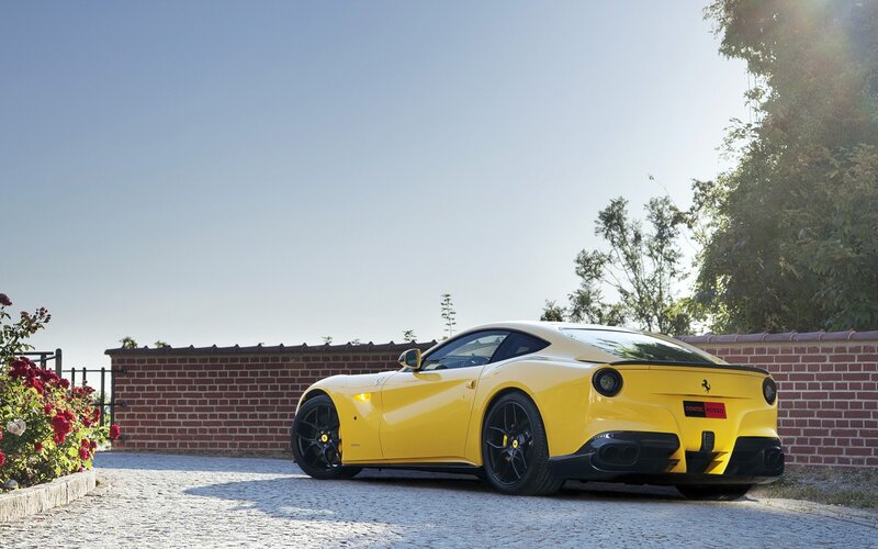 Yellow Ferrari sports car