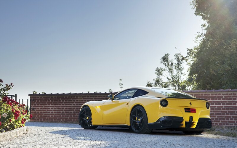 Yellow Ferrari sports car