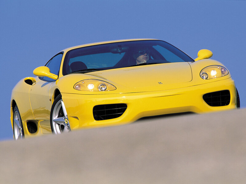 Yellow Ferrari sports car