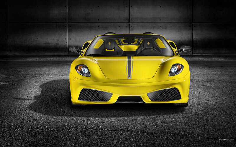 Yellow Ferrari sports car
