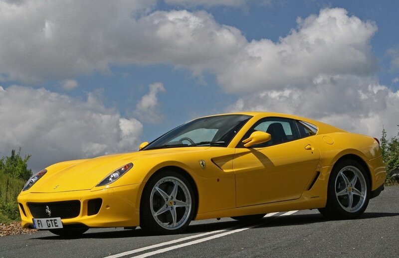 Yellow Ferrari sports car
