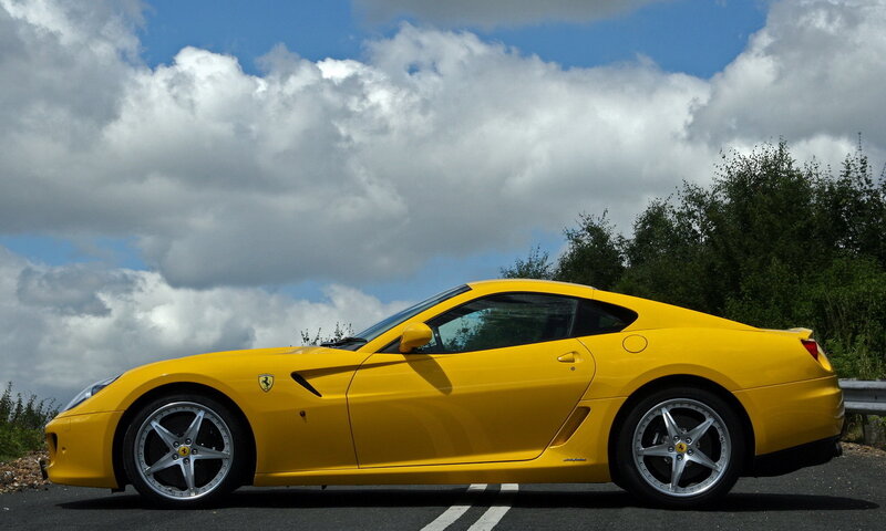 Yellow Ferrari sports car