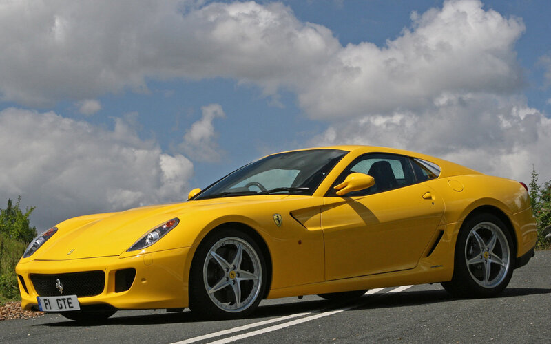 Yellow Ferrari sports car