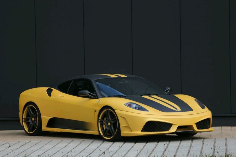 Yellow Ferrari sports car