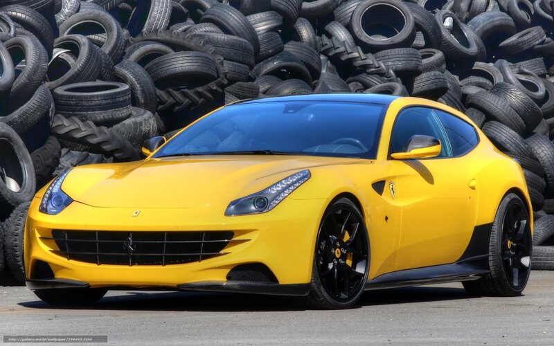 Yellow Ferrari sports car