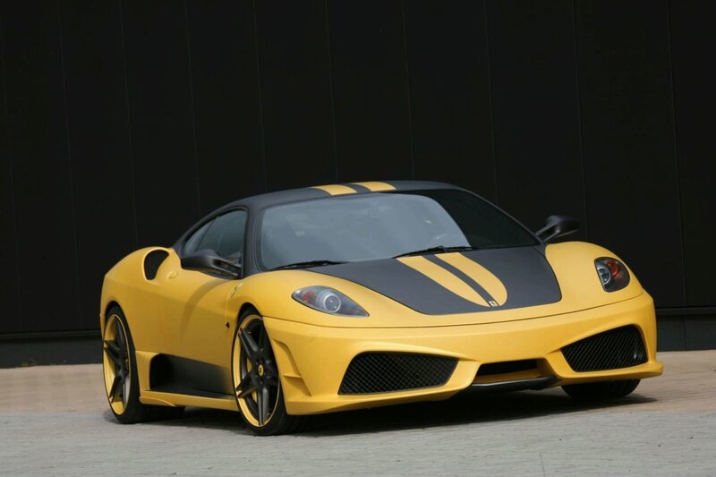yellow ferrari sports car