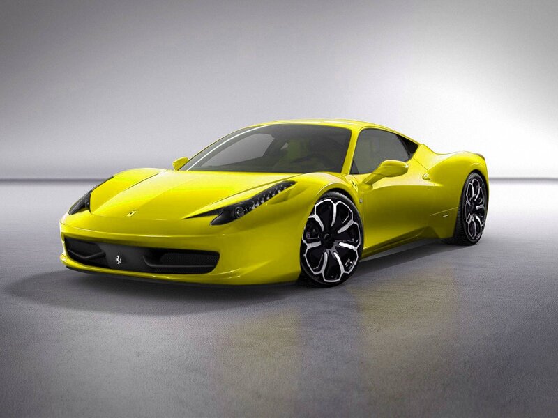 Yellow Ferrari sports car