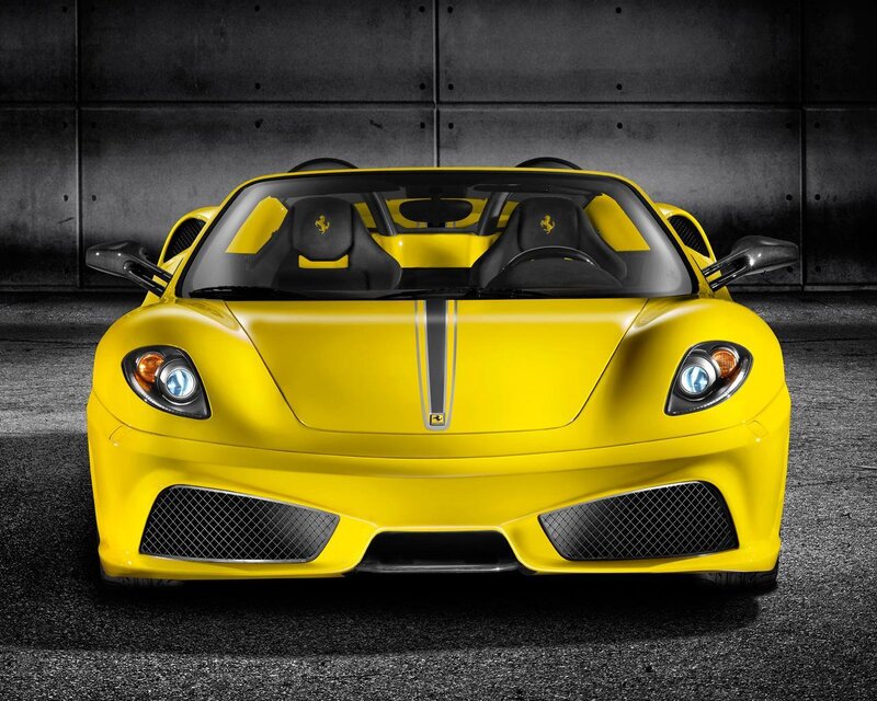 Yellow Ferrari sports car