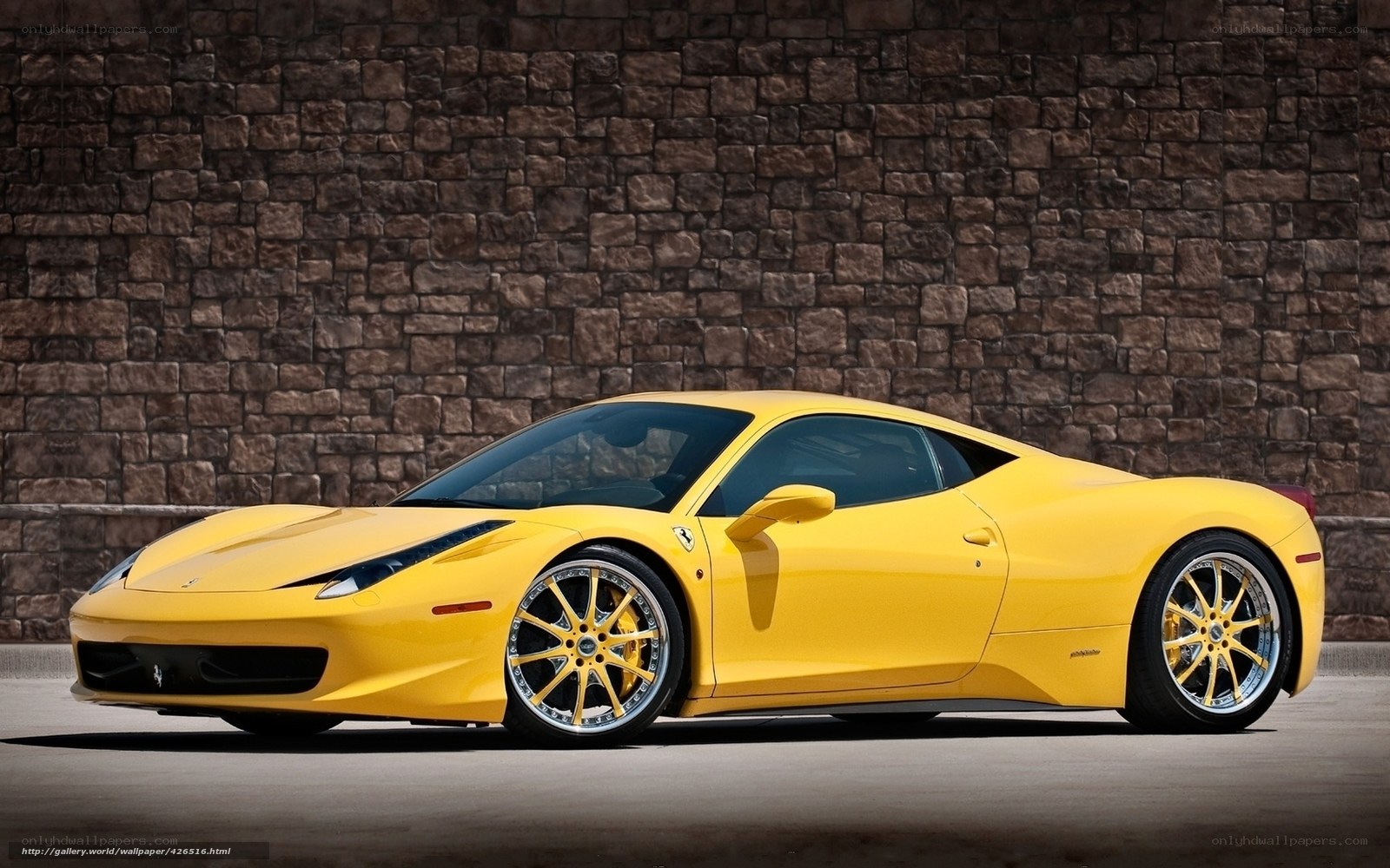 yellow ferrari sports car