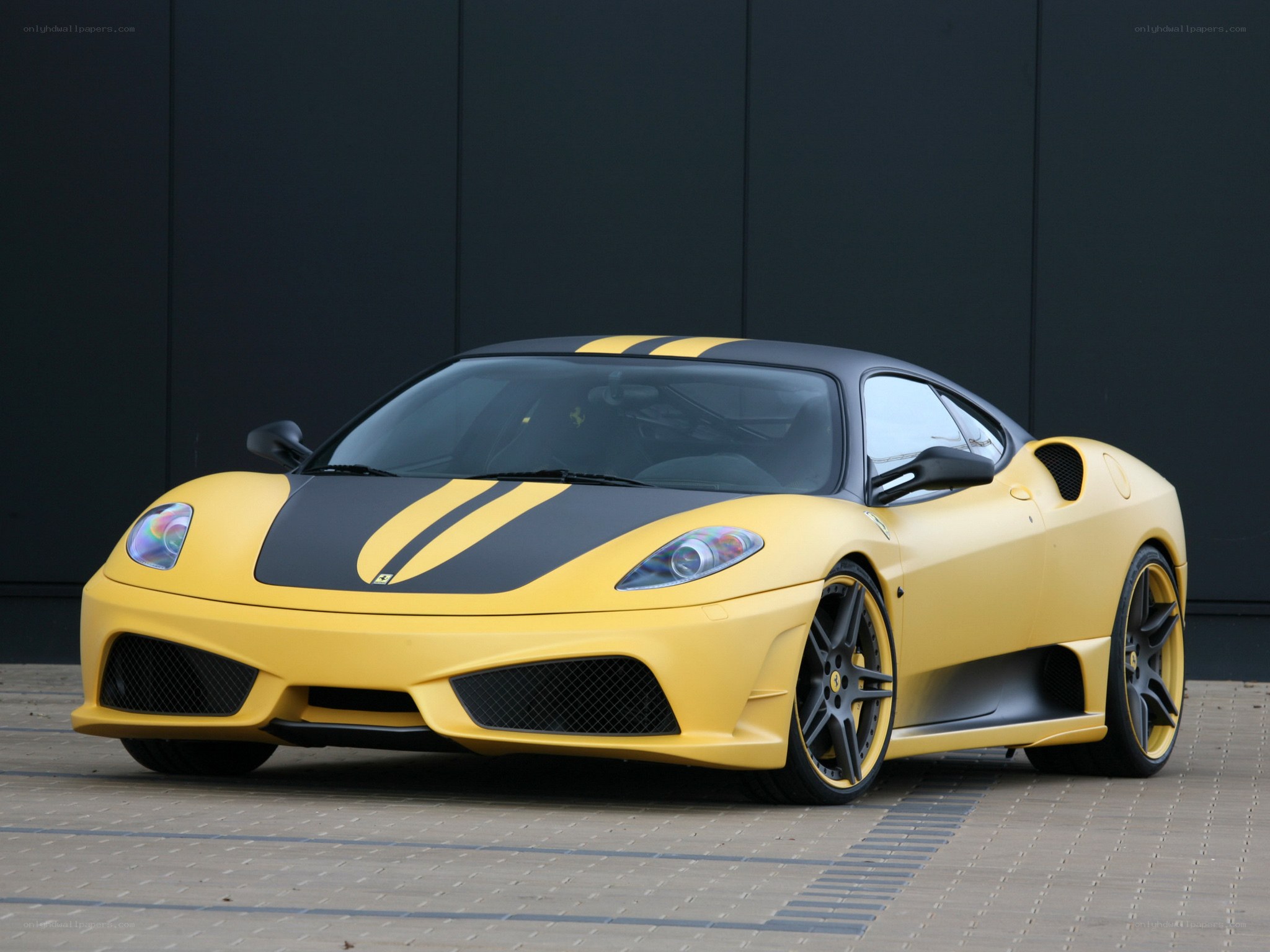 Yellow Ferrari sports car