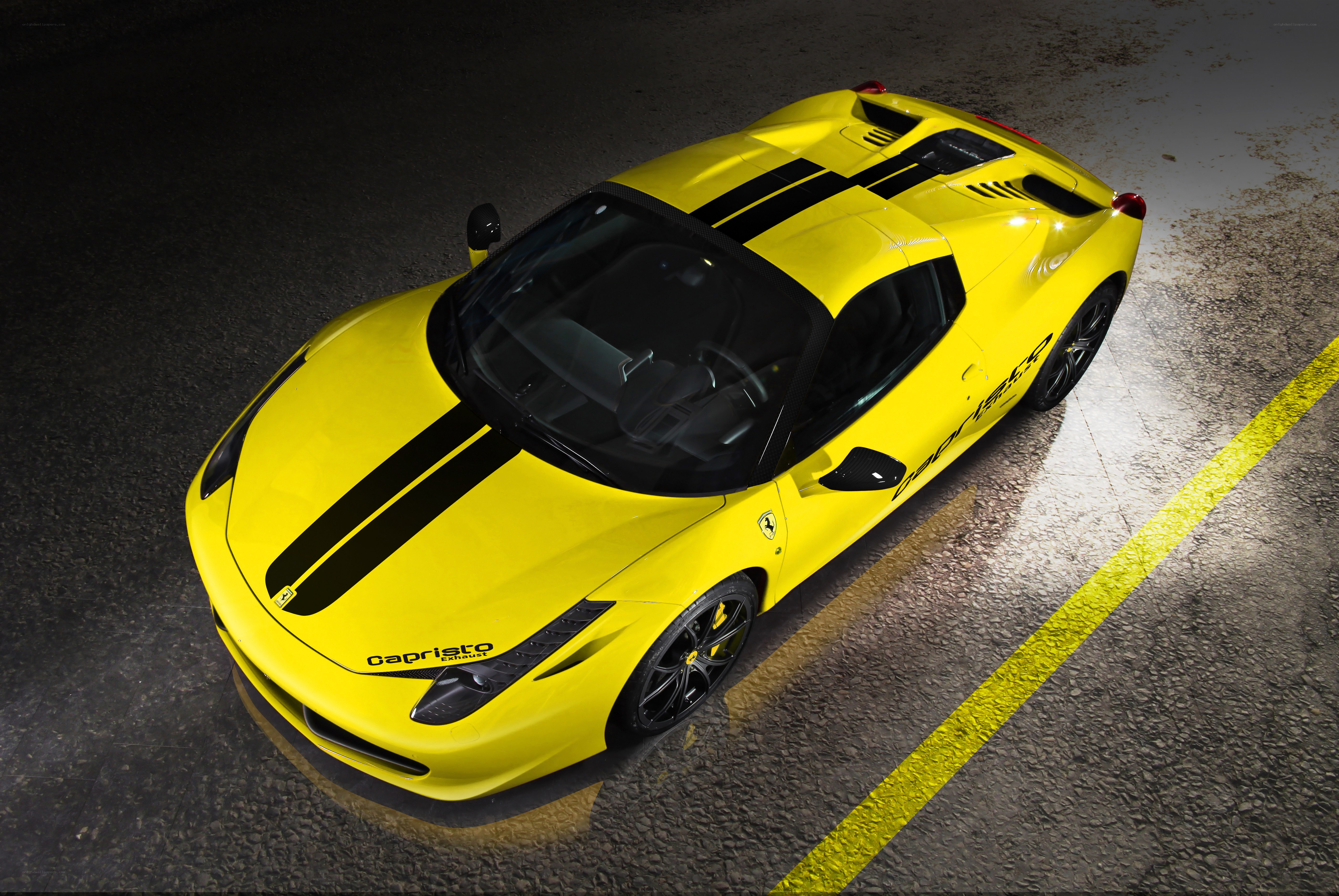 Yellow Ferrari sports car