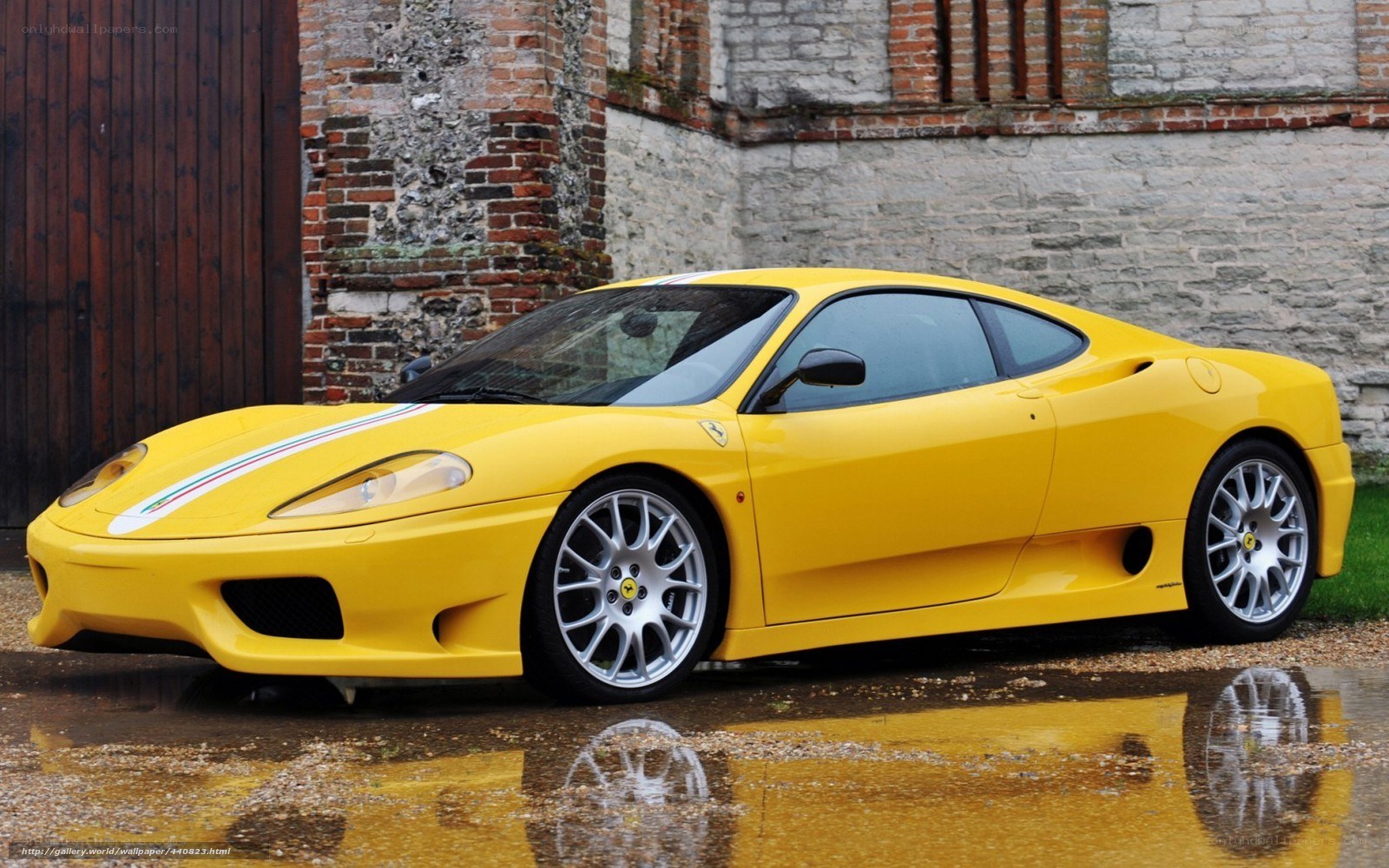 Yellow Ferrari sports car
