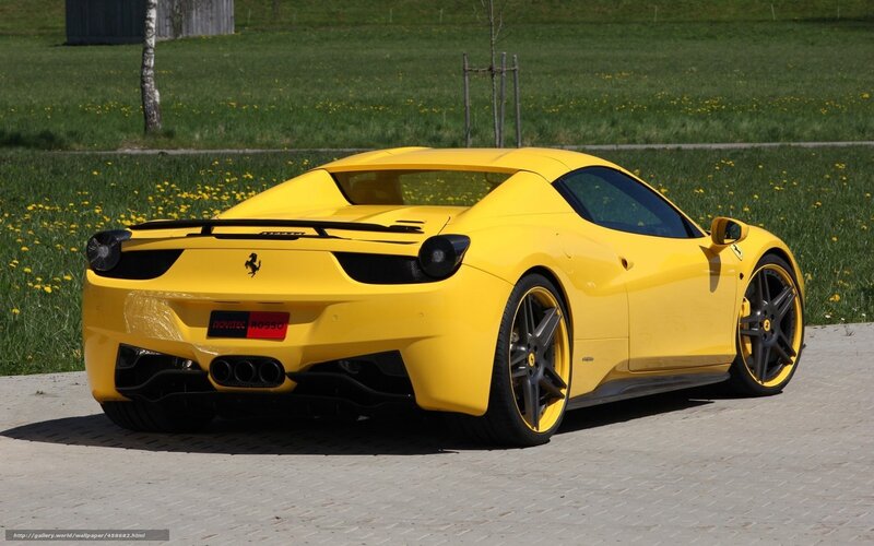 yellow ferrari sports car