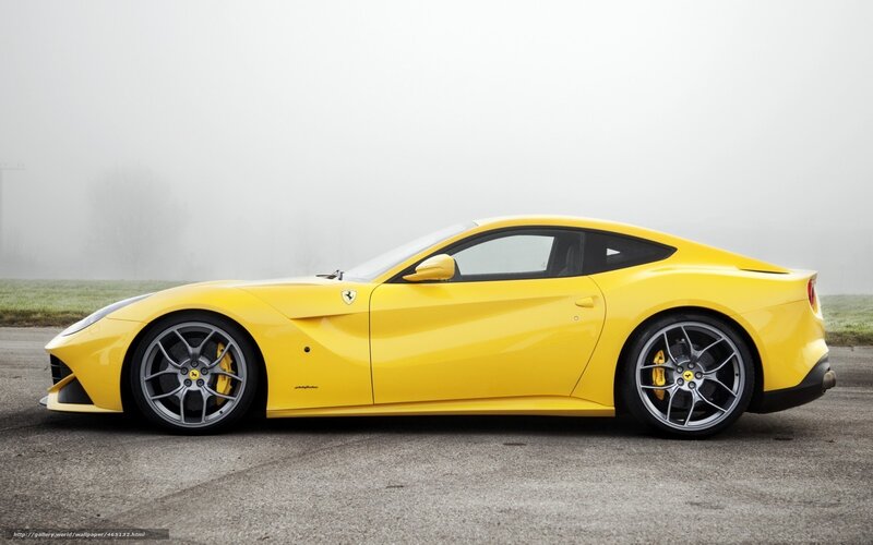 Yellow Ferrari sports car