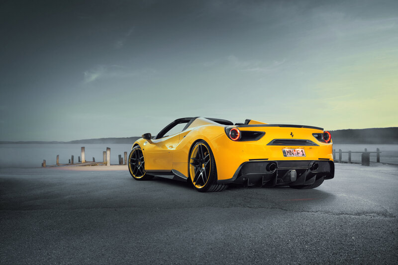 Yellow Ferrari sports car