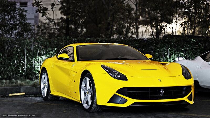 Yellow Ferrari sports car